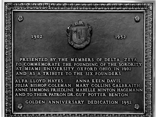 Delta Zeta Golden Anniversary Plaque